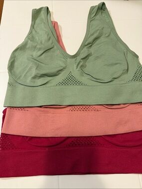 3 Seamless Comfort Wireless Bralette - Sage, Dusty Rose & Berry